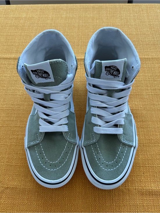 Vans Shoes - Vans Off the Wall Sage green sneakers with white sole, unisex for both sexes.